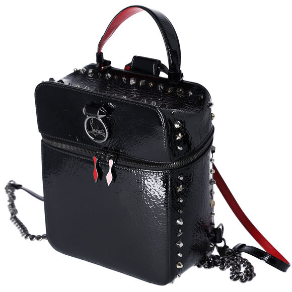Christian Louboutin Textured Patent Calfskin Rubylou Backpack Black main image 12